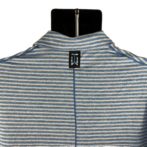 Mens Nike Dri-Fit Tiger Woods Golf Short Sleeve Polo Shirt Size Medium Striped - Picture 7 of 7